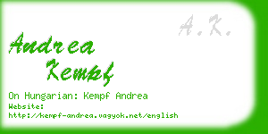 andrea kempf business card